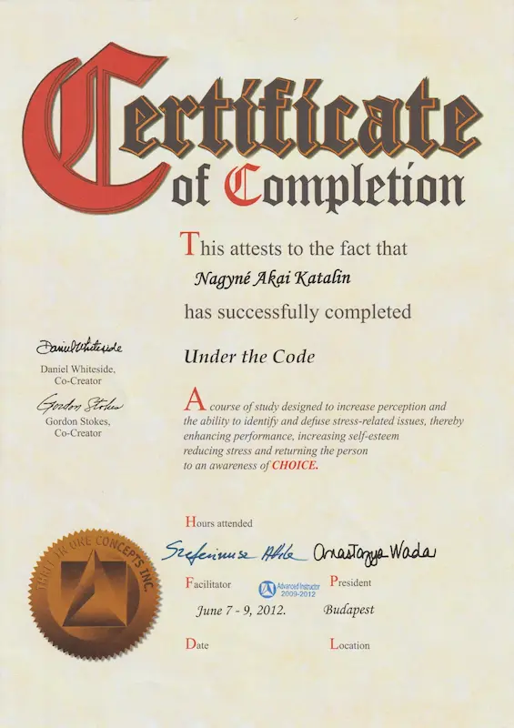 Kineziológia Under the Code oklevél