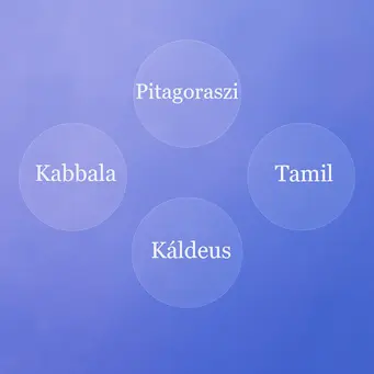 Numerológiai rendszerek: Pitagoraszi, Káldeus, Kabbala, Tamil